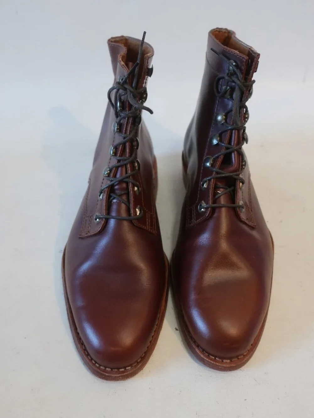 Mens Latino Royalty Reddish-Brown Leather Ankle Lace Up Boots 42 EU/9 US